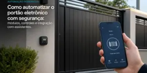 Automação portão eletrônico com smartphone em residência externa
