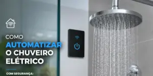 Chuveiro elétrico moderno com controle e ícone de wi-fi