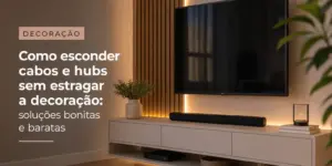 Sala moderna com TV montada e decoração elegante 2026