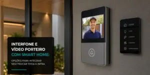 Interfone e vídeo porteiro com smart home e opções de integração