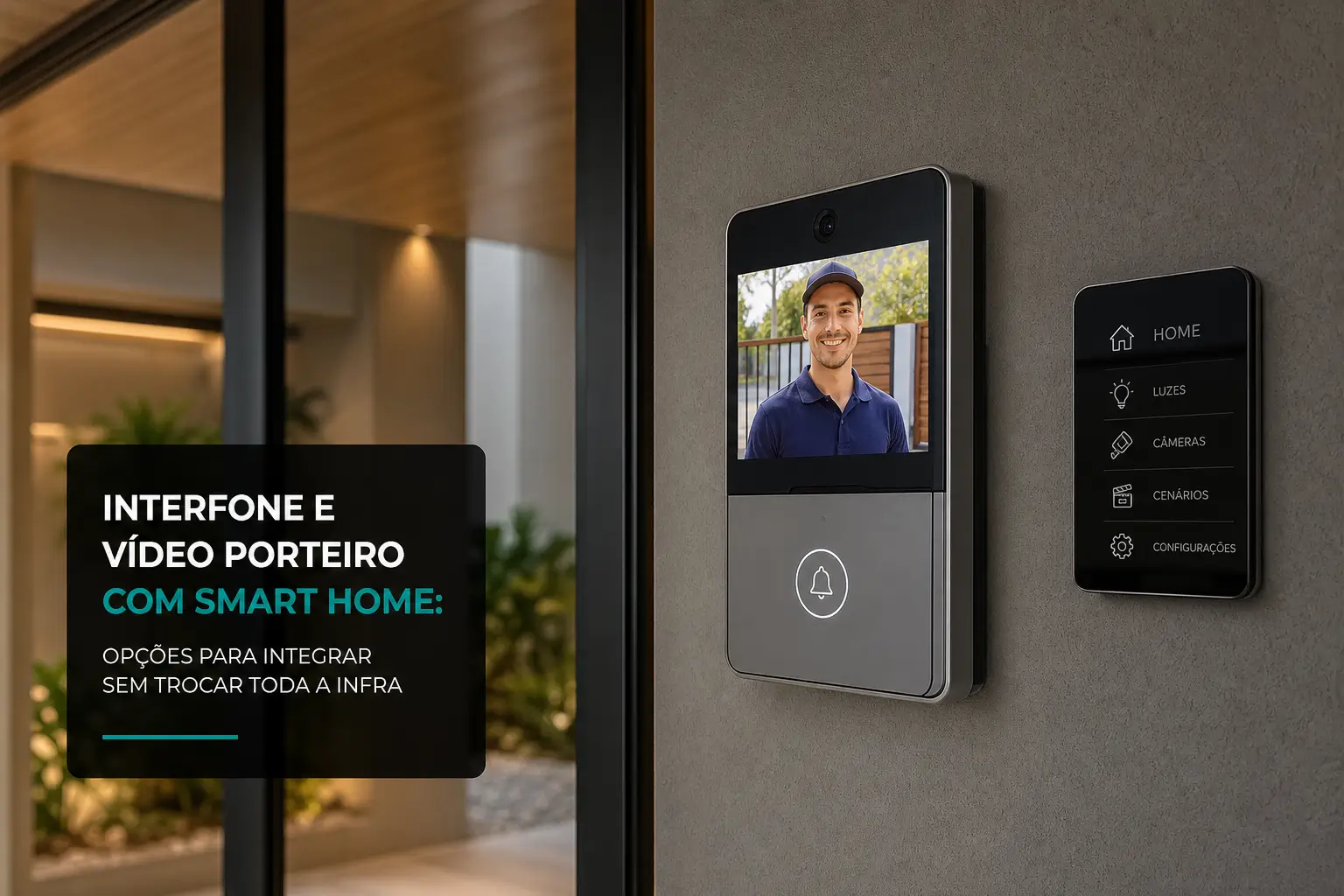 Interfone e vídeo porteiro com smart home e opções de integração