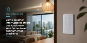 Sala moderna com interruptor inteligente 