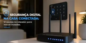 Roteador Wi-Fi moderno com tela de segurança, 2026