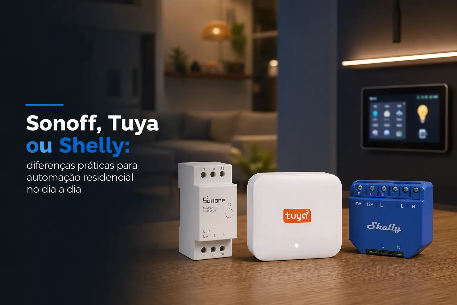 Dispositivos Sonoff, Tuya e Shelly para automação residencial